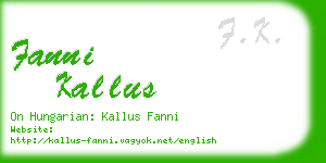 fanni kallus business card